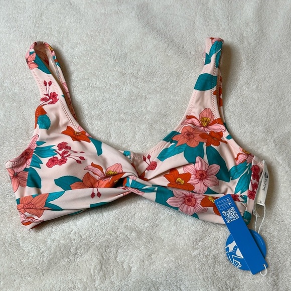 Small peach and teal bikini top only in Small - Picture 1 of 2
